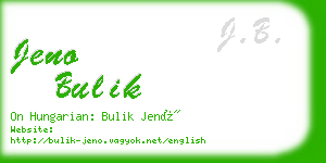 jeno bulik business card